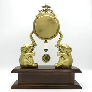 Horloges de table Horloge d'éléphant en cuivre décoratif bureau salon chambre à coucher vintage alarme ornements montres