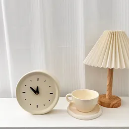 Horloges de Table crème bureau salon décoration de la maison accessoires temps silencieux circulaire décor coréen Ins cadeau