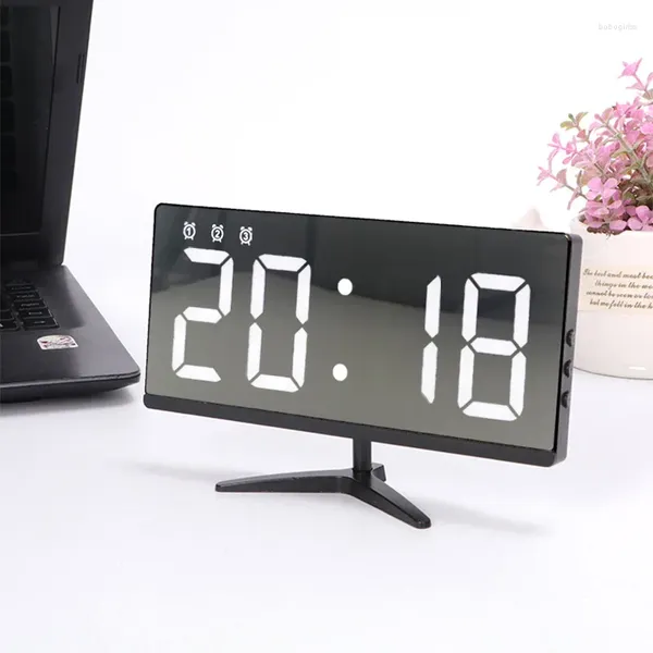 Horloges de table Réveil de chevet créatif sans bordure Miroir personnalisé Minimaliste Électronique