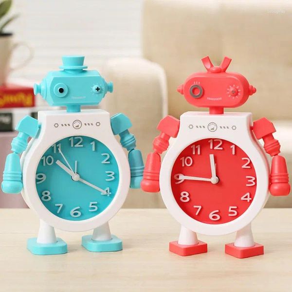 Corloges de table Creative Couple Robot Alarm de temps Cartoon Personnalisé Bureau