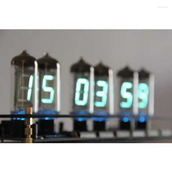 Relojes de mesa Regalo de vidrio creativo IV11 Reloj de tubo fluorescente VFD Kit de bricolaje Novio Resplandor analógico Iv-11