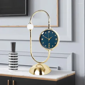 Horloges de table Horloge de bureau de luxe créative salon ornements de maison horloge placée minimaliste moderne.
