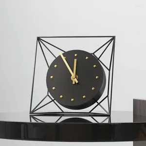 Horloges de table maille créative géométrie moderne Art horloge de bureau salon décoration ornements