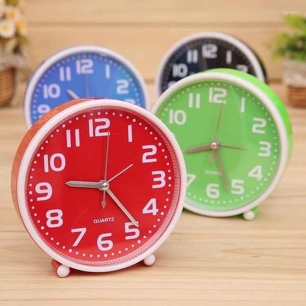 Horloges de table créatives rondes bonbons couleur résine fraîche réveil chambre maison enfants suspendus montre décorative étudiant