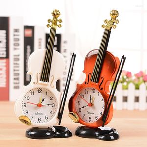 Tafelklokken Creatieve Vintage Viool Wekker Retro Ornament Eenvoudige Europese Stijl Mode Decor Kinderen Leuke Cartoon Decoratie