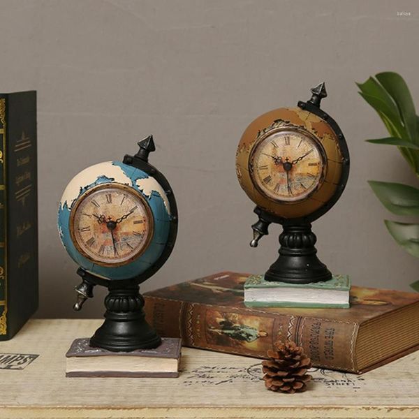 Horloges de table décoration horloge utile Vintage globe forme tirelire alimenté par batterie bureau