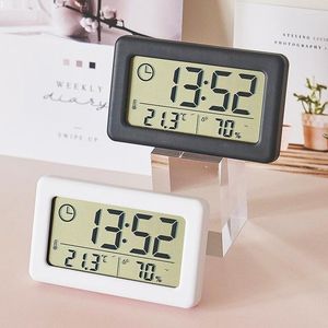 Horloges de table bureau horloge électronique Mini LCD tableau de bord numérique pour bureau bureau à domicile alarme d'affichage de l'heure silencieuse