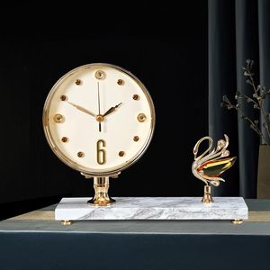 Horloges de table bureau horloge de luxe nordique décoration de noël montre en métal doré créatif salon cadeau horloge