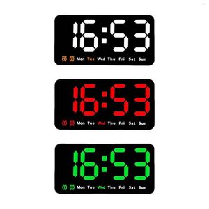 Table Clocks Digital Clock Date Calendar Temperature Desktop LED Dimmable Alarm For Bedroom Living Room Adult Beside Teens