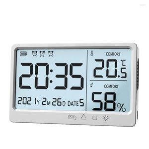Table Clocks Digital Clock Indoor Hygrometer Home Office Desktop Temperature Humidity Meter With Calendar Alarm
