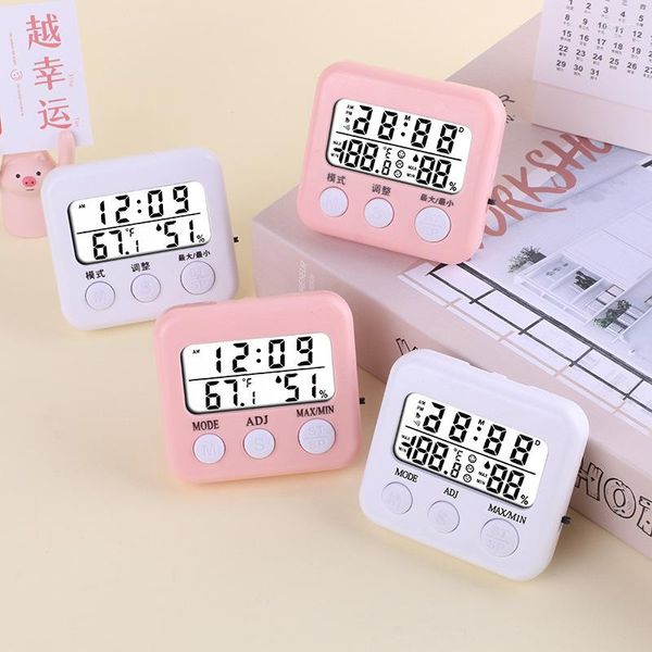 Horloges de table numérique LCD intérieur pratique capteur de température humidimètre hygromètre jauge chambre de bébé