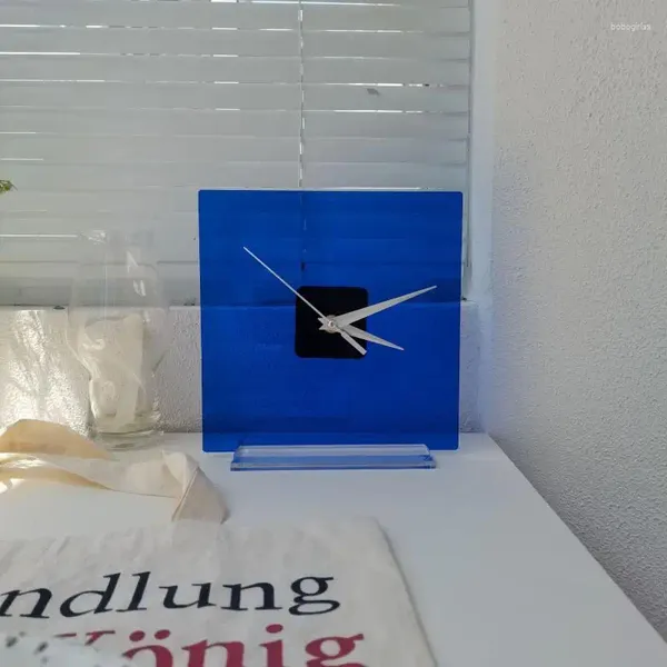 Horloges de table Décoration de la maison bricolage ronde/carrée acrylique horloge bureau bureau chambre à coucher Quartz avec aiguilles Design moderne