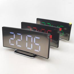 Tabel klokken elektronische wekker geruisloos ontwerp digitale grote display spiegel voor oudere 17 x7,2 x3,1 cm drie kleuren kunnen zijn