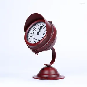 Horloges de table cloches rétro européennes ornements vieille horloge courageuse professions de bureau petits projecteurs décoration de la maison personnalité