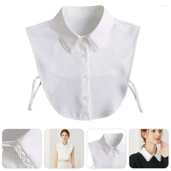 Horloges de table Faux Col Faux Chemise Femmes Vêtements En Mousseline De Soie Blanc Élégant Dame Vêtements Séjours