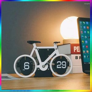 Horloges de table Flip Clock Rétro Vélo en forme de page numérique Tournant Ornement de bureau pour la décoration de bureau à domicile