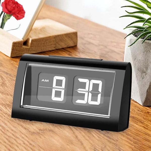 Relojes de mesa Flip Desk Clock Pantalla grande Alarma automática digital eléctrica para comedor Oficina en casa Adultos El