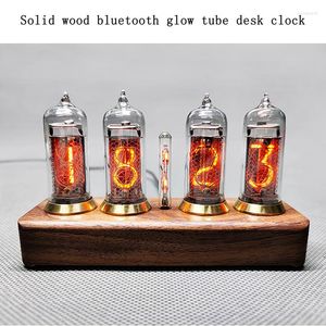 Tabel klokken voormalige Sovjetunie in-14 gloedbuis digitale bluetooth retro klok massief hout in14 bureau alarm plug-in ontwerp creatief geschenk