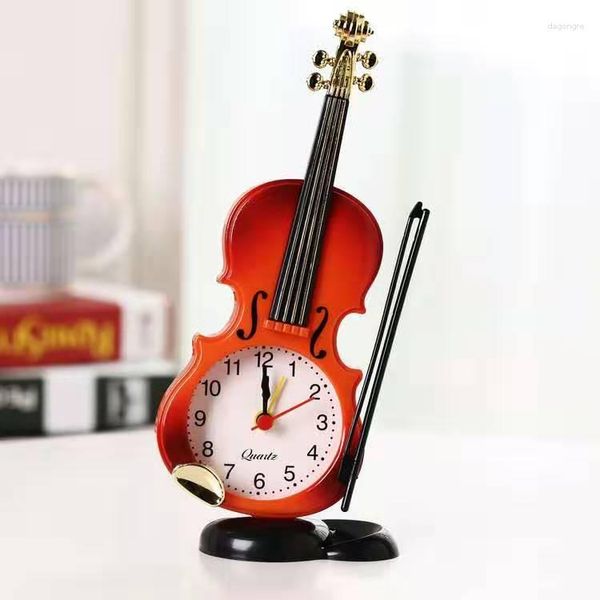 Horloges de table Livraison gratuite ! Modèle de violon/pistolet rétro créatif, réveil, bureau d'étudiant, cadeaux de vacances pour enfants, décoration de la maison