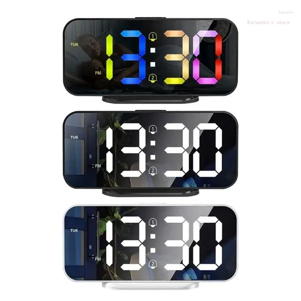 Horloges de table Horloge numérique LED fonctionnelle et décorative pour tout réglage Chargement USB