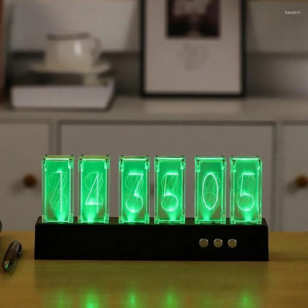 Horloges de table Glow Tube LED Double face DIY Simulation RVB lumineux numérique créatif salon chambre décoration ami cadeau