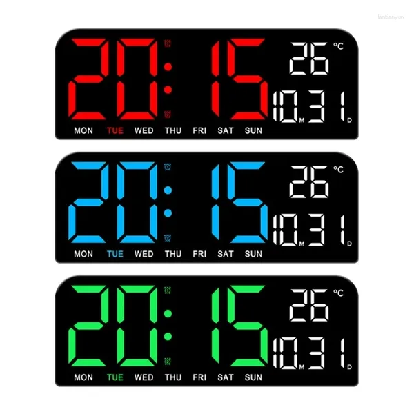 Horloges de table H55A LED Digit Clock Luminosité Dimmable Compte à rebours Humidité Température Suspendue