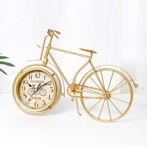 Tafelklokken Thuis Creatief Luxe Goud Fietsstoeltje Klok Eenvoudige en gepersonaliseerde stille ijzeren kunstdecoratie