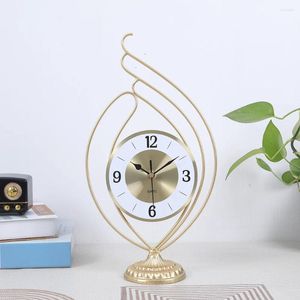 Horloges de table en fer forgé doré, décoration de maison, Style européen, horloge de bureau, salon, étude, chambre à coucher, décoration numérique Vintage
