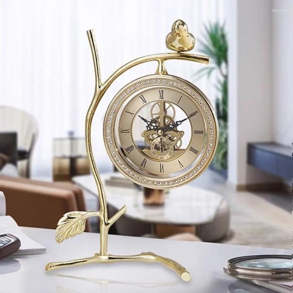 Horloges de table Décorations pour la maison Salon Mécanique Chambres Vintage Fantaisie Style ancien Métal Dijital Saat Horloge de bureau