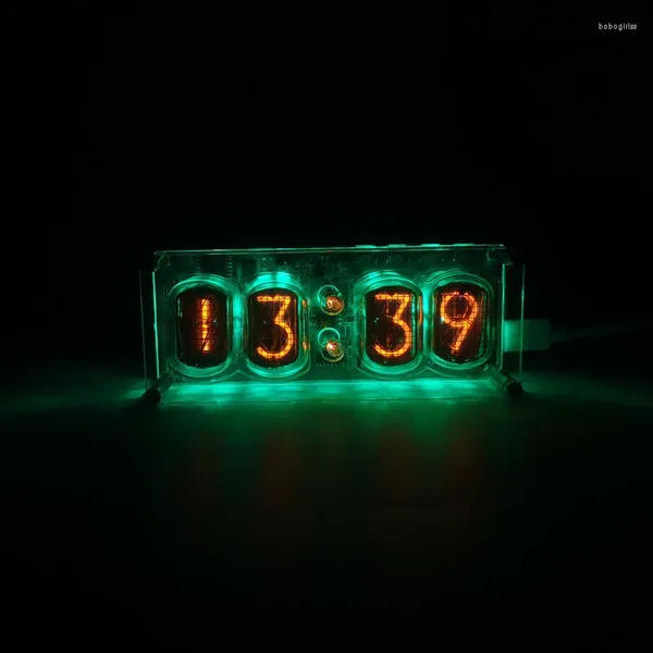 Relojes de mesa en 12 Glow Clock DIY Antigua Unión Soviética Tubo de electrones Regalo Lámpara colorida Escritorio