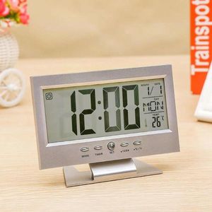 Horloges de table Horloge numérique intelligente Station météo Affichage Alarme Calendrier Compteur Fonction de température sans fil Humi F2q9
