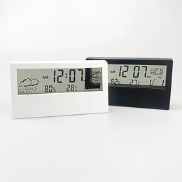 Horloges de table LCD Horloge électronique Bureau Température et humidité Compteur Alarme Creative Digital