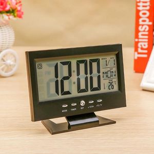 Horloges de table LCD numérique réveil intelligent montre électronique bureau USB réveil avec calendrier de température Snooze