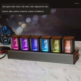 Tafelklokken Led Klok Muur Modern Design Woondecoratie Accessoires Voor Woonkamer Elektronisch Horloge Nixie Slaapkamer Digitaal Diy