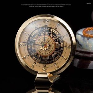 Horloges de table luxe potins rétro horloge salon bureau bureau décoration laiton bureau montre zodiaque ornements