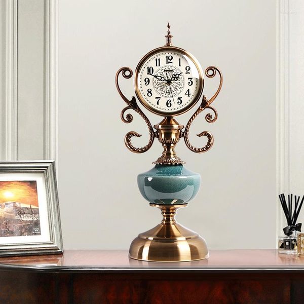 Relojes de mesa de lujo para sala de estar, escritorio, nórdico, Retro, cabecera, creativo, moderno, Orologio A Pendolo, decoración Vintage