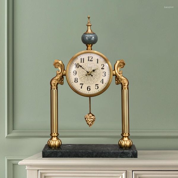 Table Clocks Luxury Salon Nordic Bedside Home Modern Creative Retro Adornos Para El Hogar Decage Vintage