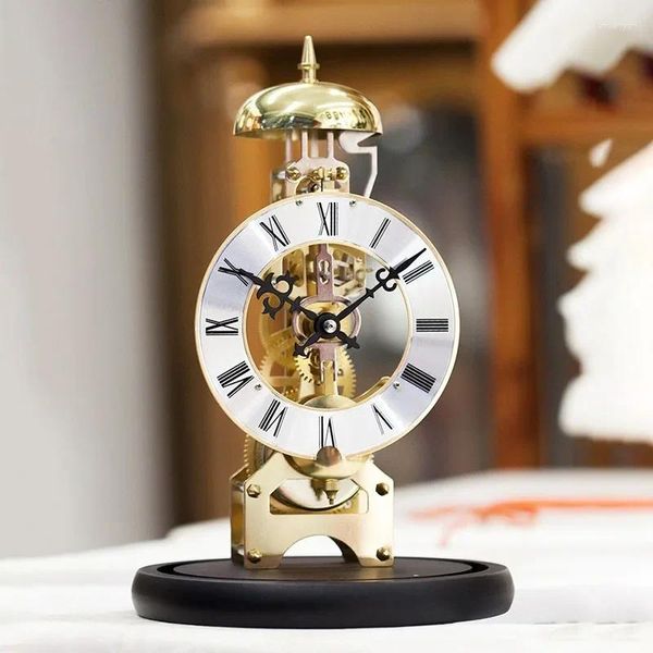 Relojes de mesa reloj mecánico retro escritorio de metal engranaje de mesa de oficinas accesorios de decoración vintage regalo