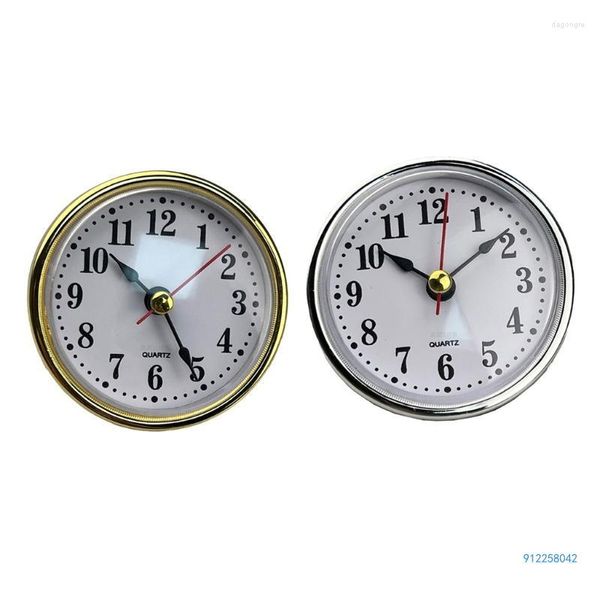 Horloges de table Mini horloge Insert Mouvement 2-1/2 65mm Diamètre Tête Chiffres arabes DIY Drop