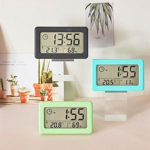 Horloges de Table Mini horloge numérique LCD avec température et humidité bureau électronique pour bureau à domicile affichage silencieux de l'heure