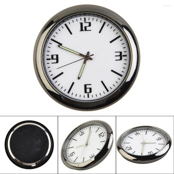 Relojes de mesa, Mini reloj de cuarzo para coche, indicador analógico, ventilación de aire, reloj de tiempo, accesorio de decoración de coches electrónicos luminosos