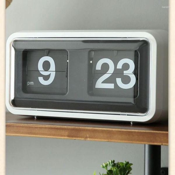 Horloges de table moderne horloge à bascule créative chambre salon mode tendance mur double usage nordique muet anti-poussière