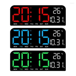 Horloges de table Horloge LED multifonctionnelle avec affichage de la température et de l'humidité Support contemporain Compte à rebours Bureau suspendu
