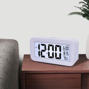 Horloges de table Musique Réveil numérique Rétro-éclairage Snooze Calendrier muet Bureau sur la température LED électronique