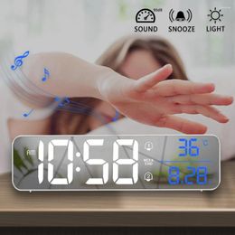 Tafelklokken Muziek LED Digitaal Wecker Temperatur Datum Display Desktop Spiegel Uhren Hause Tisch Decoratie Elektronische Uhr 2000 MAh