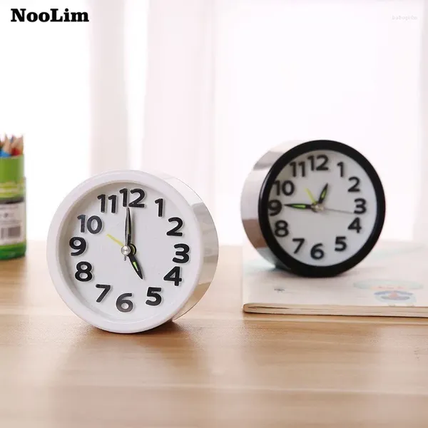 Relojes de mesa NOOLIM Personalidad creativa Minimalista Reloj de noche Alarma Dormitorio para niños Mini Simple Pequeño