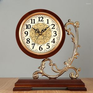 Tafelklokken Nordic Retro Houten Woonkamer Slaapkamers Grote Slinger Luxe Reloj De Mesa Decorativos Vintage Decor