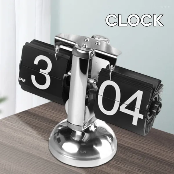 Relojes de mesa Oficina Flip Reloj digital Mecánico Automáticamente Página abajo Creativo Vintage Decoración para el hogar Escritorio