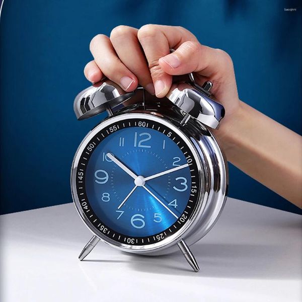 Relojes de mesa Reloj de escritorio de dormitorio portátil con alarmas de lámpara de noche con retroiluminación