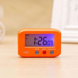 Horloges de table Horloge de bureau électrique portable Alarme électronique Écran LCD Données Heure Calendrier Montre de bureau